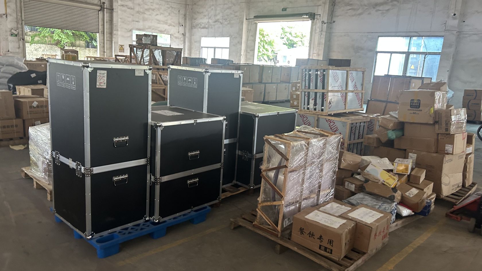 Palletized cargo ready for dispatch